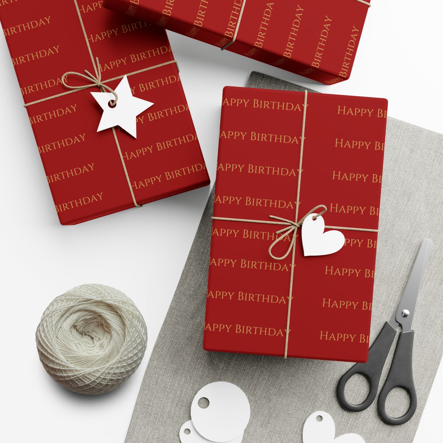 Happy Birthday Gift Wrap Papers | Festive Red Wrapping for Celebrations