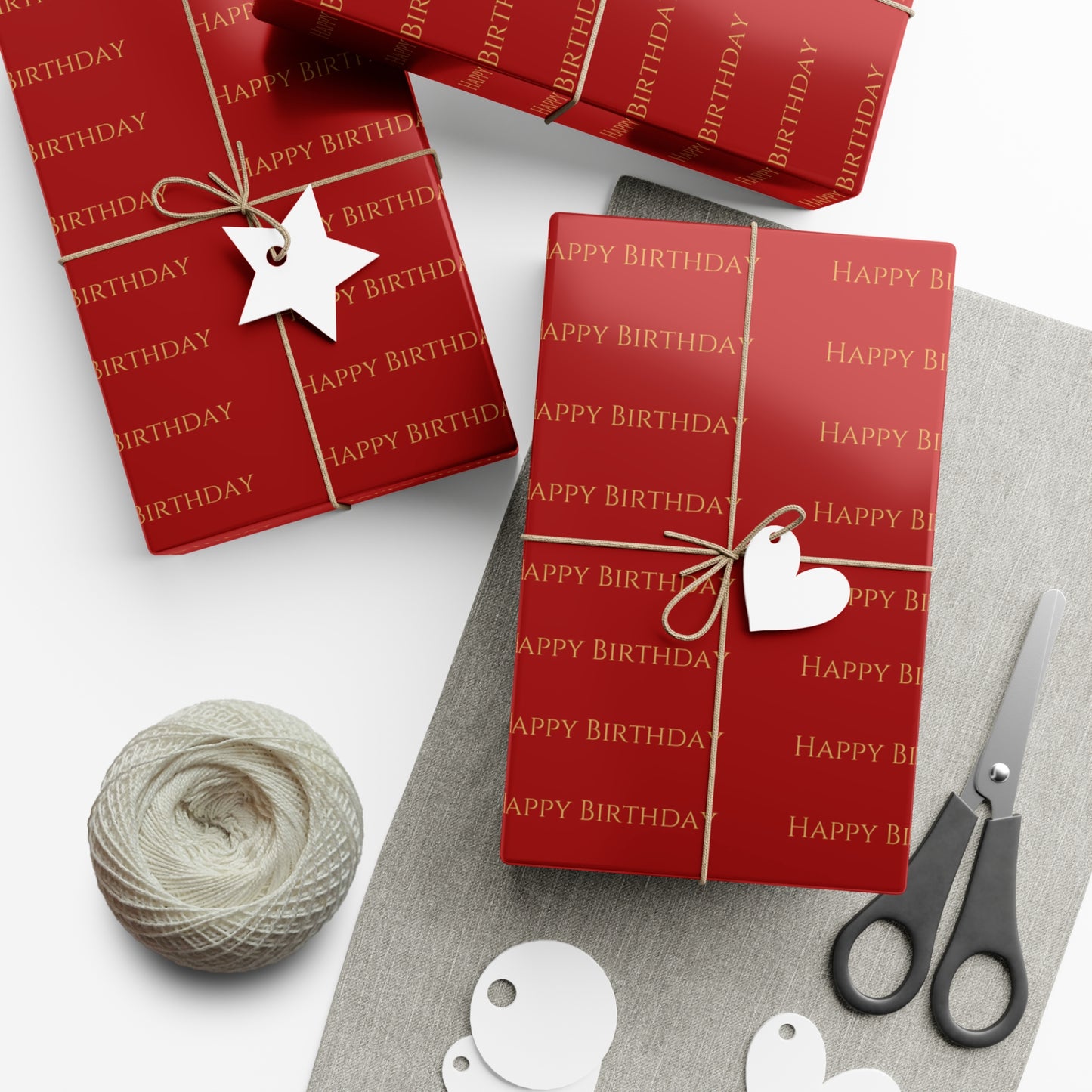 Happy Birthday Gift Wrap Papers | Festive Red Wrapping for Celebrations