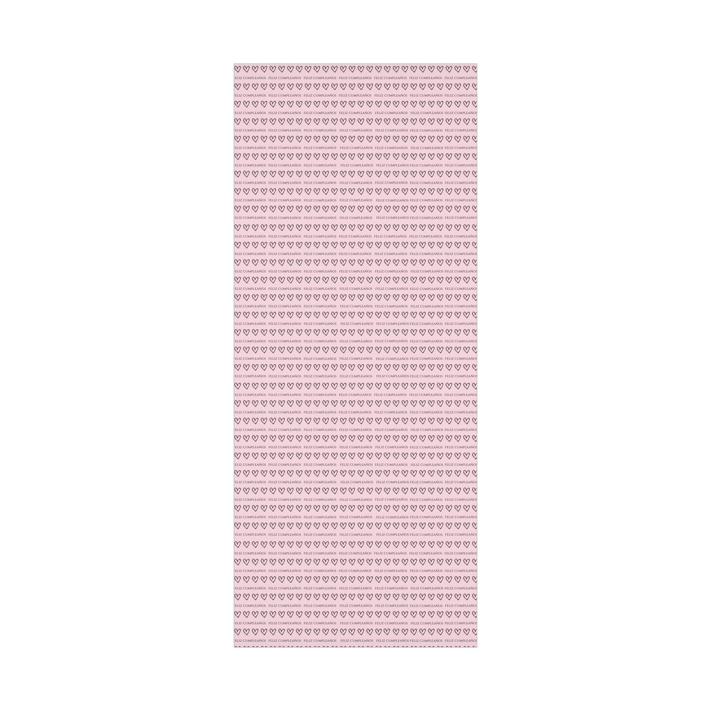 Feliz Cumpleaños Pink with Heart Pattern Gift Wrap Papers