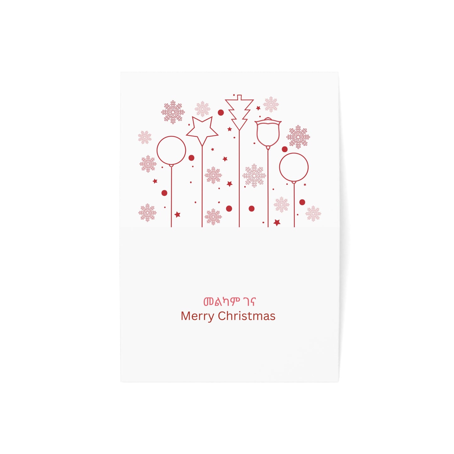 Red Merry Christmas Cards (1, 10, 30, and 50pcs)